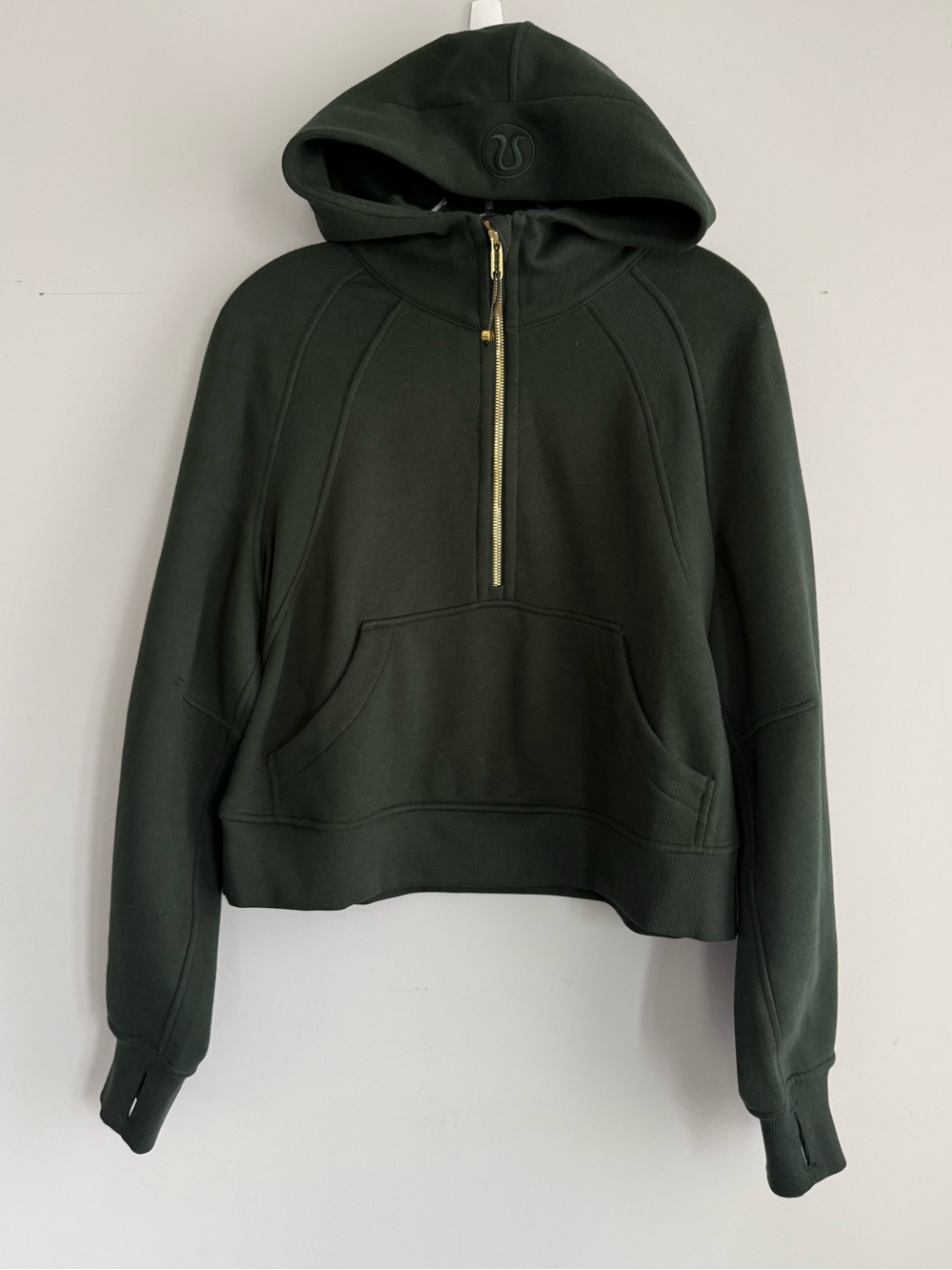 Lululemon Scuba Oversized Half-Zip Hoodie in Forest Legacy Green / Gold XS / S - Picture 6 of 16